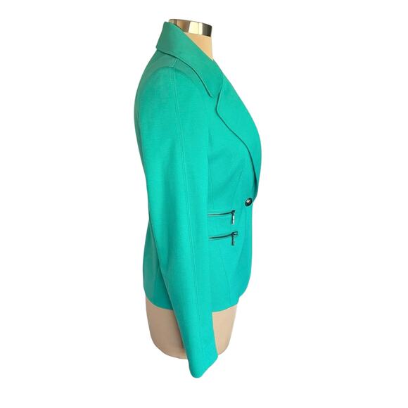 Anne Klein Jade Green Single Button Blazer Black Hardware Size 2 Business Career - Picture 6 of 11